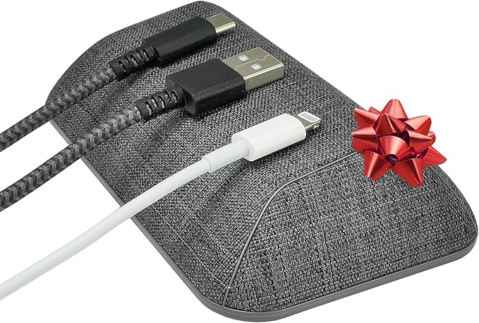 Smartish® Magnetic Cord Holder - Bigger Cable Wrangler Stocking Stuffer Organizer with Magnet Clips for Charger Management on Desktop, Nightstand - Holds 6+ Cables - No. 2 Pencil Gray