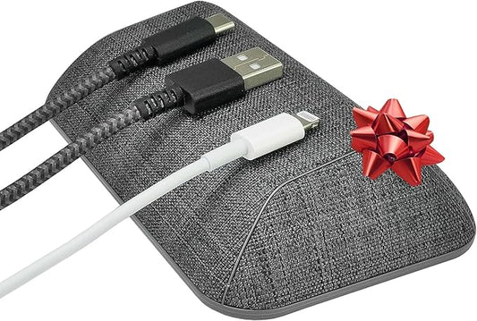 Smartish® Magnetic Cord Holder - Bigger Cable Wrangler Stocking Stuffer Organizer with Magnet Clips for Charger Management on Desktop, Nightstand - Holds 6+ Cables - No. 2 Pencil Gray