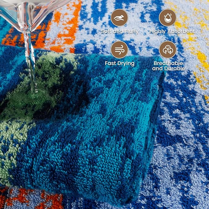 SEMAXE Luxury Bath Towel, 100% Cotton Towel with Hanging Loop and Smart Tag, Soft & Absorbent Bathroom Towel, Gift Box Packaging, 55" L x 27" W