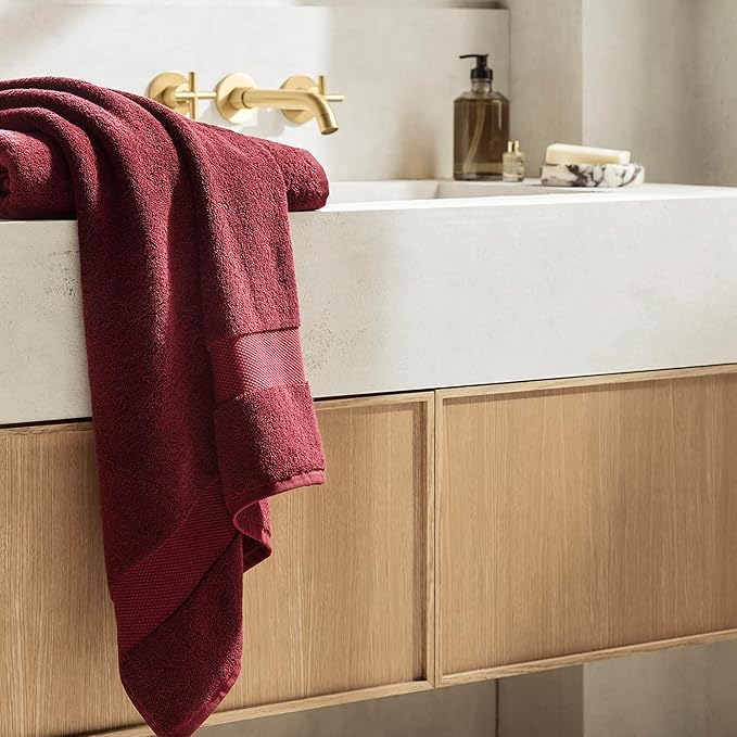 BOLL & BRANCH Plush Bath Towel Set - Holly - 6 Piece - Includes 2 Bath Towels, 2 Hand Towels & 2 Washcloths - 100% Organic Cotton - Ultra Soft & Luxurious - Quick Absorbing