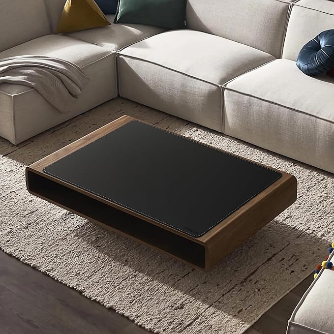 CENNBIE Leather Desk Mat - 31.4" x 19.6" Extra Large Desk Pad Protector for Office, Computer Desk, Oversized Mouse Pad, Black