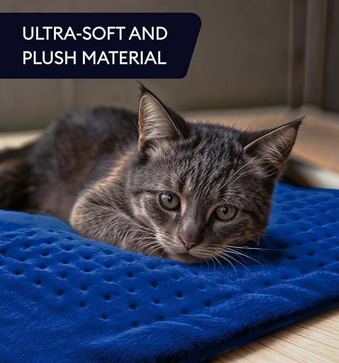 GENIANI Electric Throw - XL Heating Pad for Back Pain & Cramps Relief, Auto Shut Off, Machine Washable, Heat Pad, for All, Gifts for Women, Gifts for Men, Heat Patch (Space Blue)