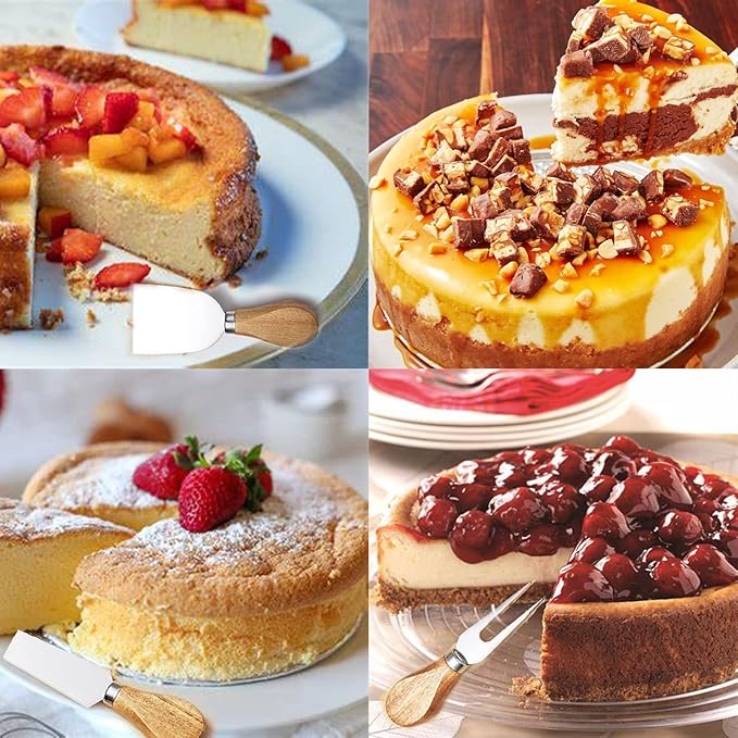 Premium 6-Piece Cheese Knife Set - Acacia Wood Handle Stainless Steel Cheese Knives for Charcuterie Board