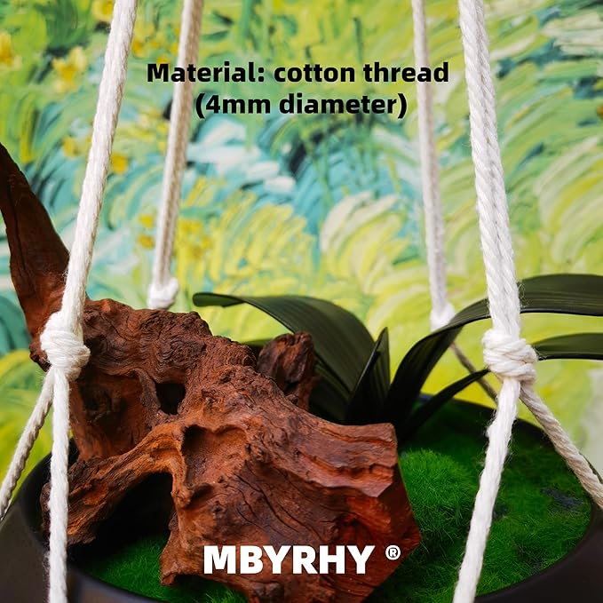 Macrame Plant Hanger 2 Pcs Hanging Planters for Indoor with 2 Hooks Indoor Outdoor Hanging Planter for Plants Holder with Decorative Tassels, Boho Home Decor, 35 Inch Ivory (Pots Not Included)