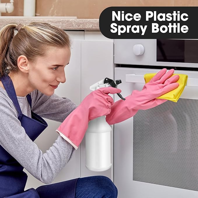 Eccliy 12 Pcs 16 Oz Plastic Spray Bottle, Adjustable Empty Reusable Sprayer for Cleaning, Planting, Water, Bathroom and Kitchen, BBQ, Commercial and Residential(Blue, Black,Original)