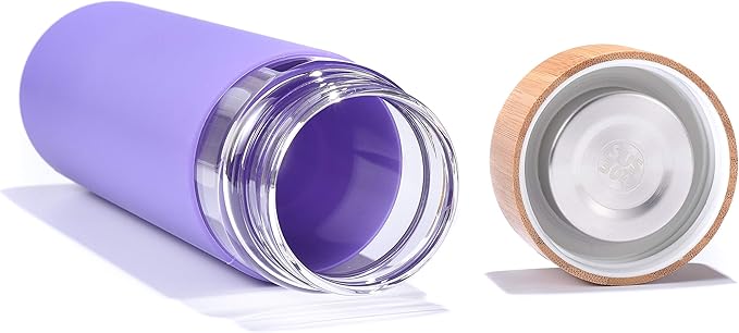 20 Oz Borosilicate Glass Water Bottles with Silicone Sleeve BPA Free, Dishwasher Safe - Reusable Clear Glass Drinking with Leak Proof Bamboo Lid | Perfect Gym Water Bottles for Men & Women