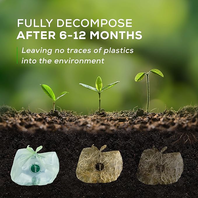 ANECO 100% Compostable Food Waste Bags 2.6 Gallon With Handles, Small Compost Bags for Countertop Bin, OK Compost HOME & BPI Certified Compostable Kitchen Food Waste Bag (45 Count)