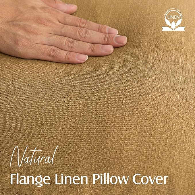 Foindtower Pack of 2, Decorative Linen Soild Throw Pillow Covers Soft Accent Cushion Case Boho Farmhouse Pillowcase for Chair Couch Sofa Bedroom Living Room Home Decor 20 x 20 Inch Honey Mustard