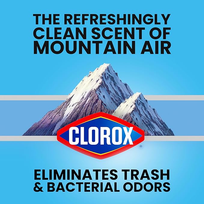 Glad Large 30 Gallon Trash Bags, Clorox Mountain Air Heavy Duty Garbage Bags, Forceflex with Drawstring, 25 Count (Packaging May Vary)