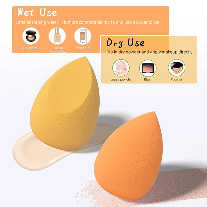 COSTICA Makeup Sponge Set Blender, Beauty Sponge Makeup Blender Flawless for Liquid - Multi Colored 8 pcs Exquisite Packeged