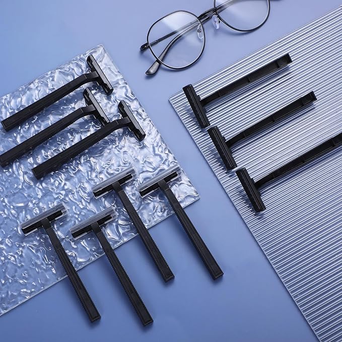 400PCS Twin Blade Disposable Razors with Clear Safety Cap, Plastic Portable Manual Shavers Stainless Steel Blade for Men Women Bathing Homeless Hotel Travel Camping harity Apartment