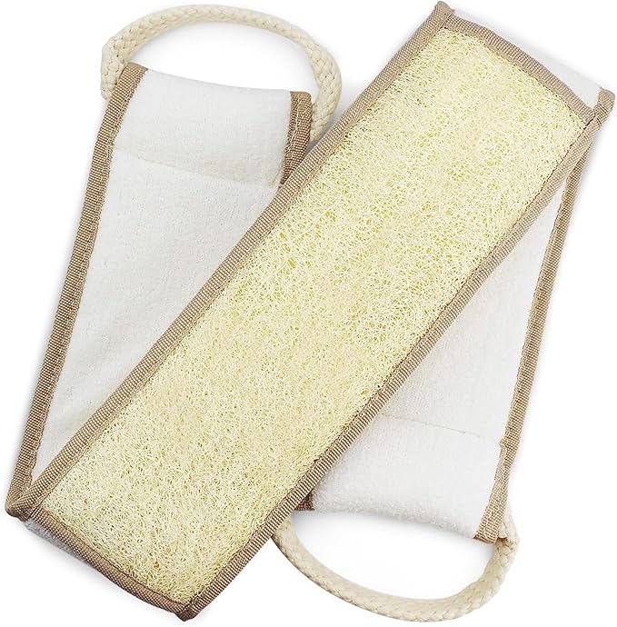 Natural Loofah Back Scrubber (Pack 1) - Exfoliating Sponge for Shower - Loofah Clean Back Deeply - Vegetable Scrubber for Men Women - 100% Biodegradable Compostable Plastic Free (31.5" x 11.8")