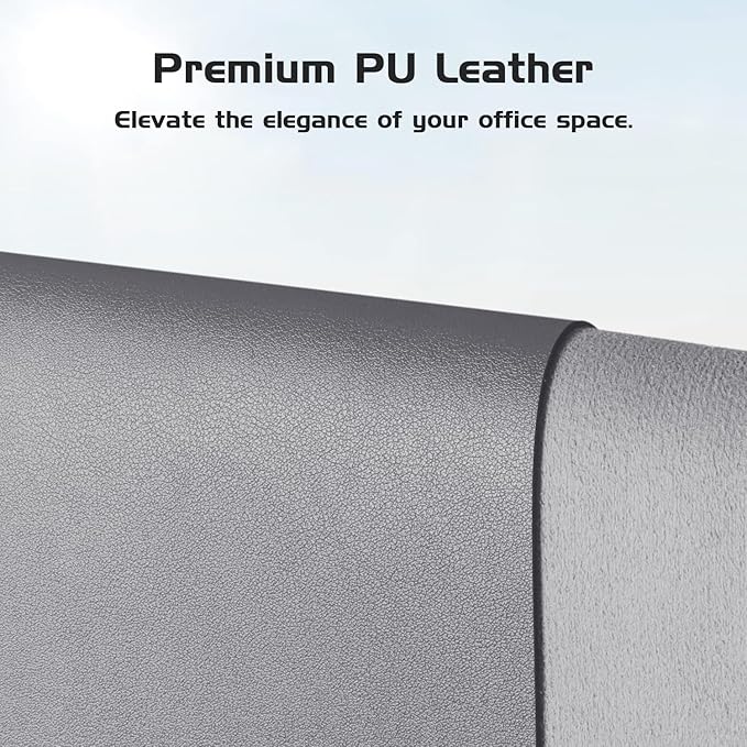 Aothia Leather Desk Pad Protector, Office Desk Mat, Large Mouse Pad, Laptop Desk Pad, Non-Slip PU Leather Desk Blotter, Waterproof Desk Writing Pad for Office and Home (Light Grey, 55" x 24")