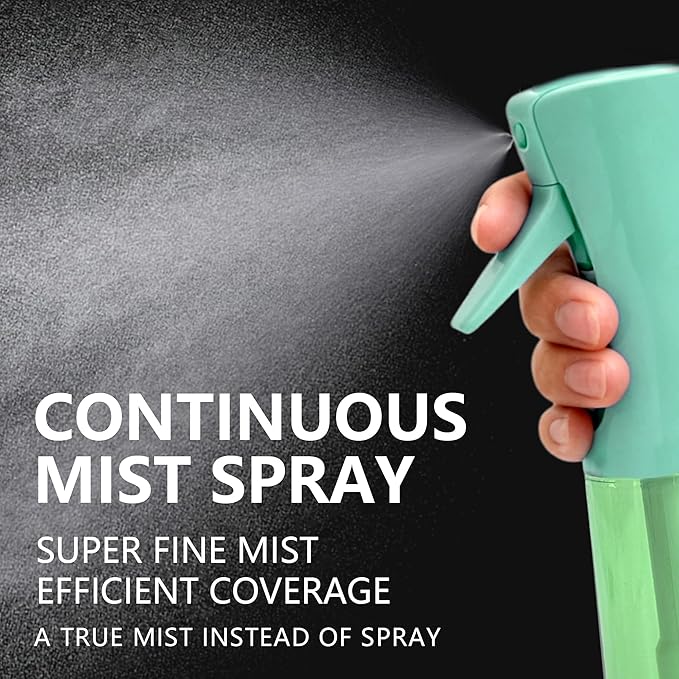 Spray Bottle for Hair Continuous Ultra Fine Mist (300ml) 360° Multi Spray Bottle for Plants, Cleaning, Skin Care Leakproof & Durable 2 Pack