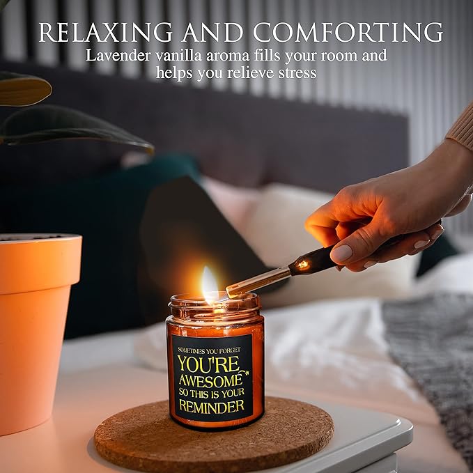 Calming Candles - Funny Relaxing Aromatherapy Candle for Her - Calm Down, Relax Gifts for Women Men - Birthday Gift for Coworker Bestie Sister Mom - Anxiety, Stress Relief Soy Candle for Home