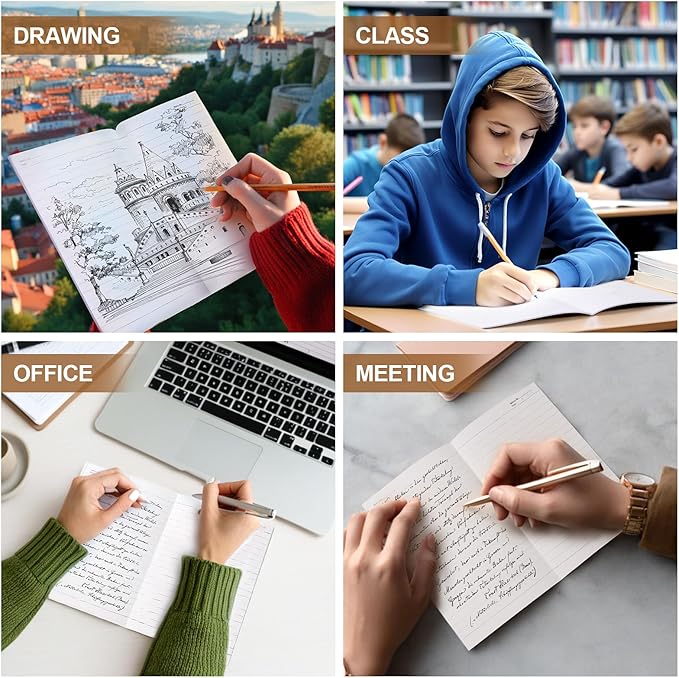 60PCS A5 Lined Composition Notebooks Bulk, 8.3x5.5 Inches Lined Paper Journaling Notebooks, 60 Pages Lined Kraft Notebook Set for Work, School, Student,Kids and Writing