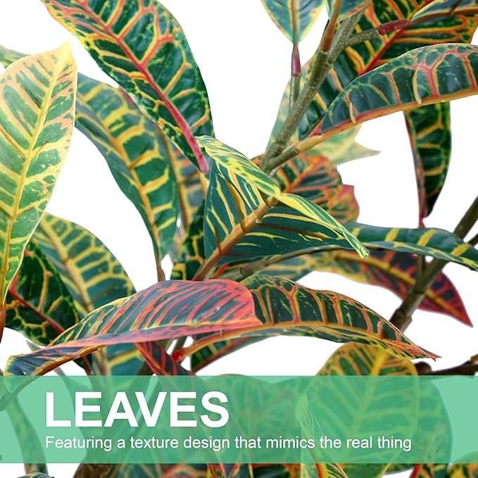 Faux Fiddle Leaf Fig Tree, 6ft Faux Plant Fake Ficus Silk Trees with White Planter, Artificial Fig Trees Floor Plants for House Office Living Room Indoor Home Decor (Golden Fiddle Leaf)