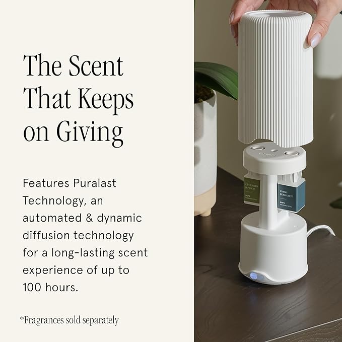 Pura Plus Smart Home Fragrance Diffuser for Large Spaces - Adjust Scent Intensity, Set Schedules & Timers, and More in Pura App - Fragrances Sold Separately - White