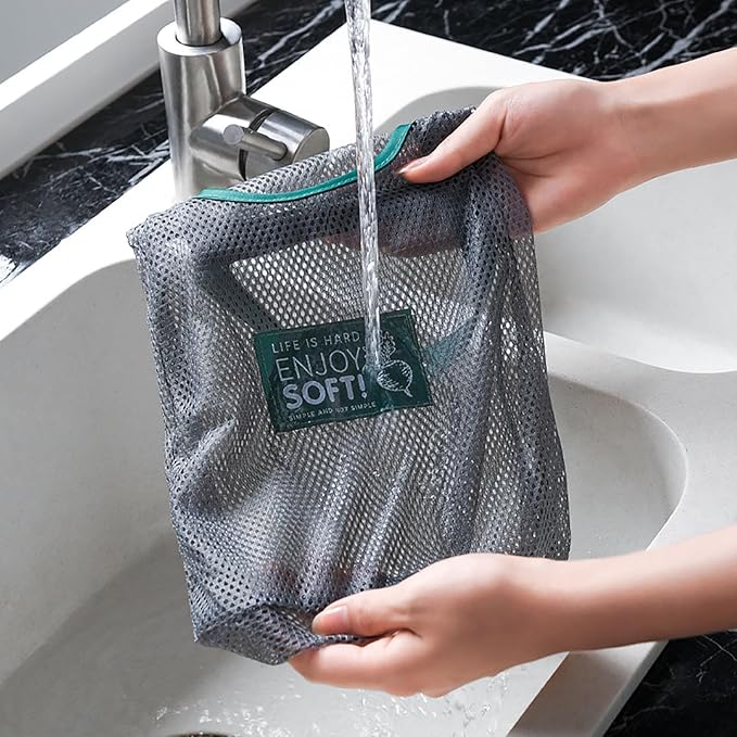 3pcs Reusable Hanging Mesh Produce Bags - Portable, Breathable Net Bags for Fruit, Vegetable, Garlic, Onion, Potatoes - Home, RV, Camper Storage