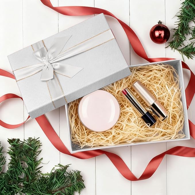 JOYIT White Gift Box 16.5''x13''x5.5'' - Large Gift Boxes with Lid for Presents Packaging, Birthday, Christmas, Wedding, Anniversary, Big Gift Box with Ribbon, Shred Filler, Card, Wax Seal (White)