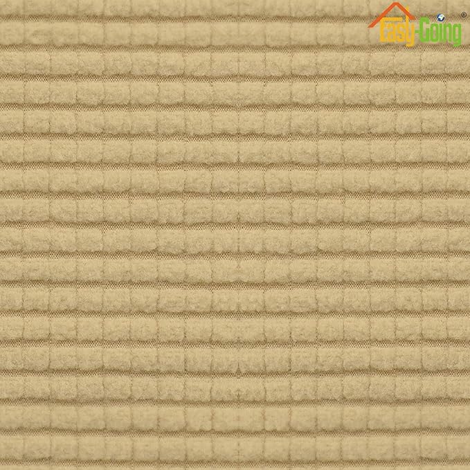 Easy-Going Stretch Ottoman Cover Folding Storage Stool Furniture Protector Soft Rectangle slipcover with Elastic Bottom(Ottoman Small,Beige)