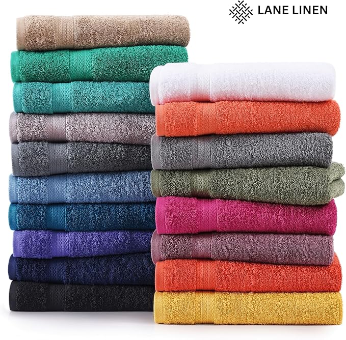 LANE LINEN 100% Cotton 2 Pack Bath Sheets (35"x66") - Ring Spun, Extra Large Cotton Bath Towels Set - Quick Dry, Soft & Absorbent Oversized Towel Set - Remains Soft After Multiple Washes - Cool Grey