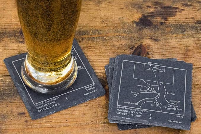 Greatest Crystal Palace Plays: Slate Coasters (Set of 4) | Best Gift Idea for Sports Lovers | Crystal Palace Historic Moments Gifts