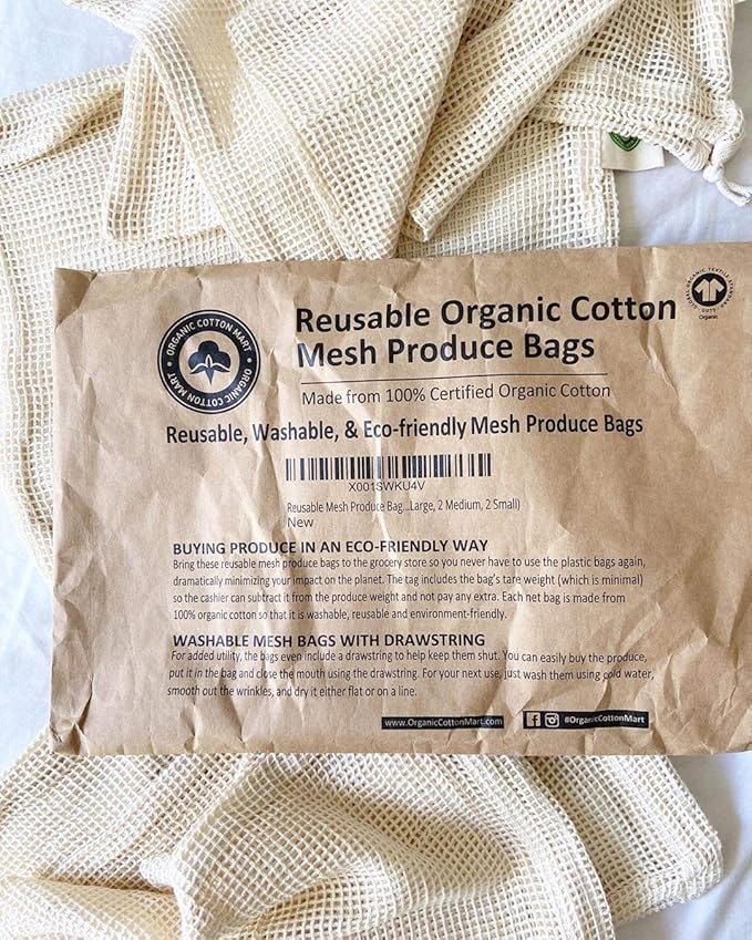 Reusable Onion Storage Bags - Organic Cotton Mesh Onion Bags with Drawstring - Washable Onion Holder Storage - Net Onion Keeper Sacks - Perfect Potato Storage Bags - Root Vegetable Sacks (3 X-Large)