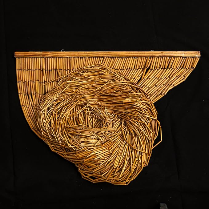 Handmade 99 - Strand Bamboo Curtain – 35.5 X 78 Inch Doorway Curtain, Natural Bamboo Screen, Boho Home Decor, Room Divider, Porch & Patio (Stainless Steel Core)