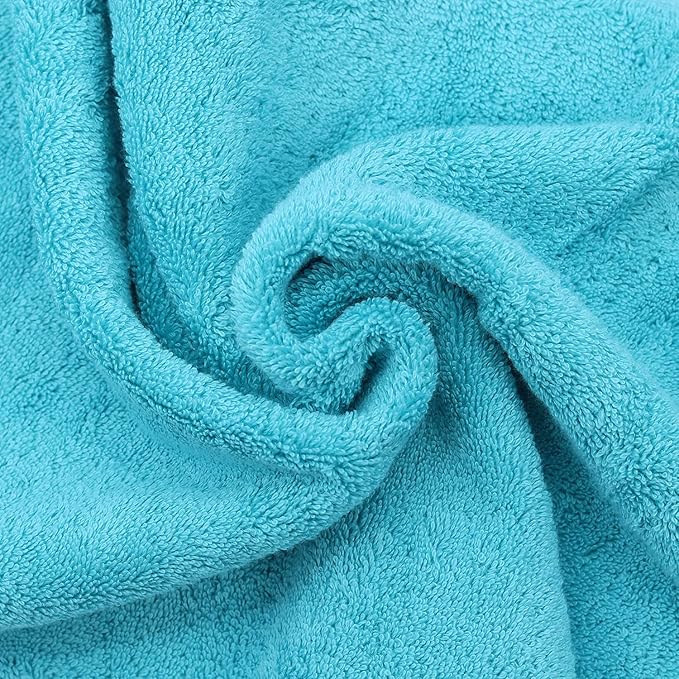 Luxury Hotel & Spa Collection Highly Absorbent, Quick Dry 100% Turkish Cotton 700 GSM, Eco Friendly Towel, for Bathroom Dobby Border Soft Bath Towel Set 27 X 54 -Aqua Blue, Bath Towels - Set of 4