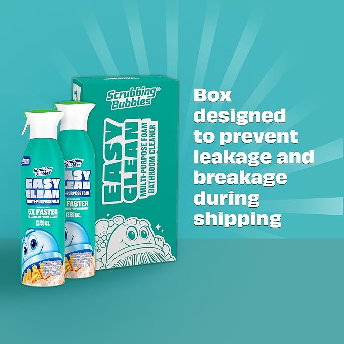 Scrubbing Bubbles Easy Clean Foaming Multipurpose Bathroom Cleaner, Continuous Spray Bottle, Fast Acting Foam, 13.58 Ounce (Pack of 2)