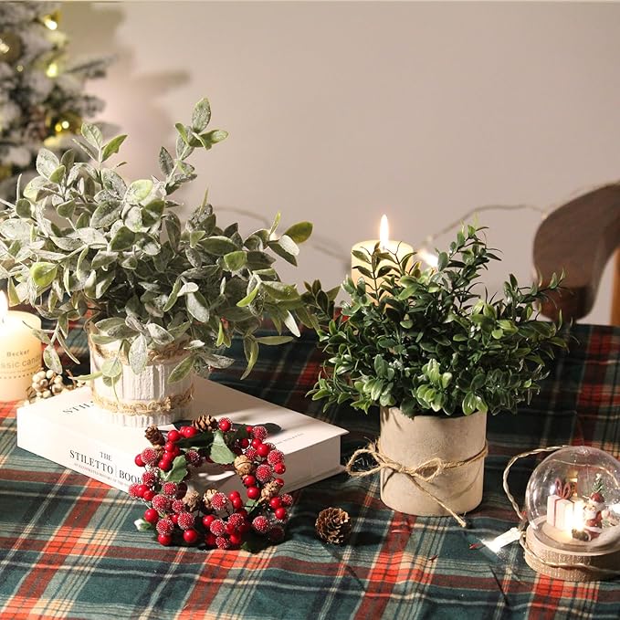 4 Pack Small Fake Plants in Pulp Pots for Home Decor, Rustic Artificial Plants Indoor, Faux Plants Indoor for Bathroom Kitchen Office Desk Shelf Farmhouse Room Decor