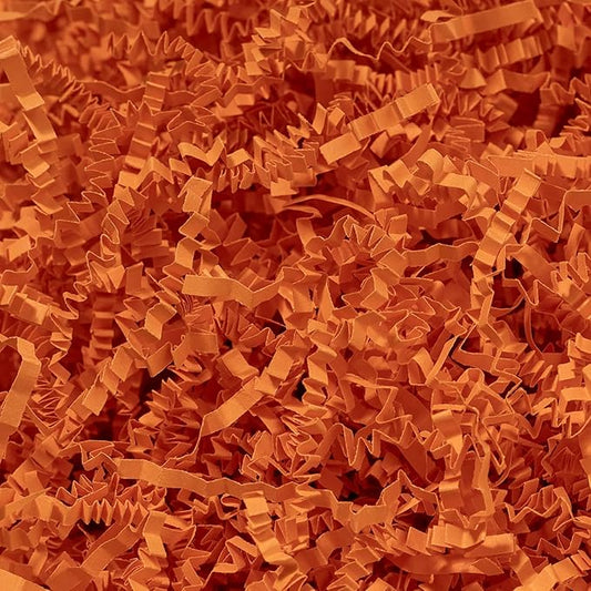 Mefleet 2 LB Crinkle Cut Paper Shred Filler Orange Crinkle Shredded Paper for Gift Box - Gift Basket Bag Filler - Grass Cushion Stuffing for Halloween Fall Christmas Holiday Packaging Wrapping