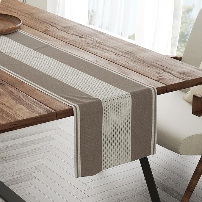 Rustic Linen Table Runner, Farmhouse Runners 13x72 Inches Long for Dining Tables Decor, Cottagecore Style, Party and Home Decoration