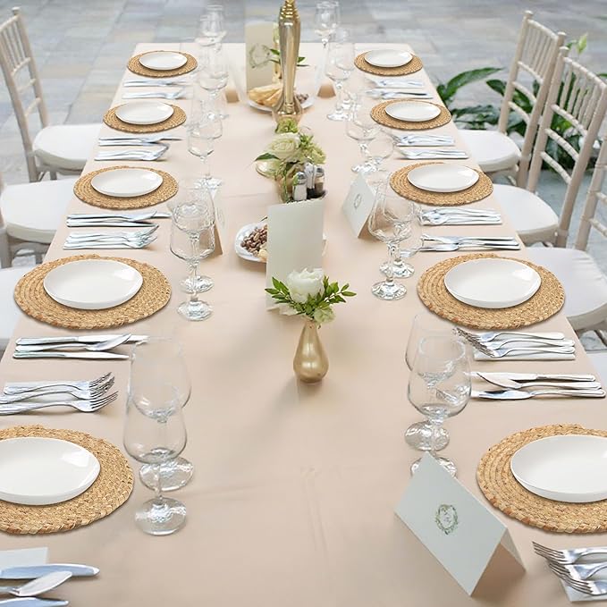 Set of 6 Round Woven Placemats 12-Inch Natural Water Hyacinth Plant Placemats Hand-Woven Boho Rattan Placemat Wicker Weave Table Mats for Home Dinner Plates Holiday Supplies