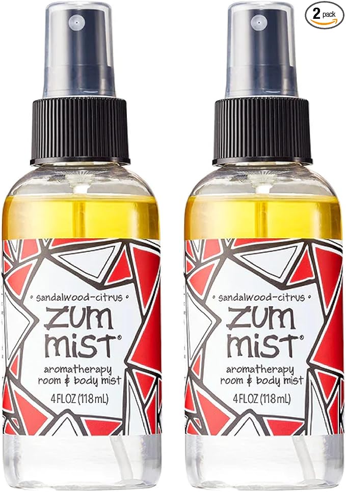 Indigo Wild Zum Mist Room & Body Spray - Aromatherapy Essential Oil Spray - Natural Body Mist & Room Spray - Sandalwood-Citrus Scent - 4 fl oz (2 Pack)