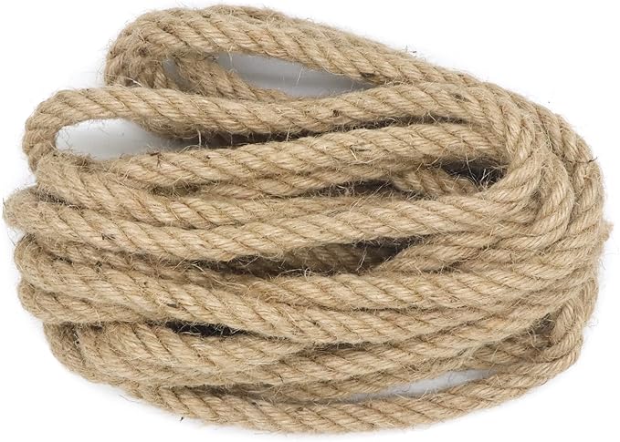 1/2 Inch Diameter Jute Rope, IMROPE Natural Jute Rope Twisted 4 Strands 25 Ft for DIY Arts Crafts, Garden, Home Decorating, Hammock for Indoor and Outdoor Use