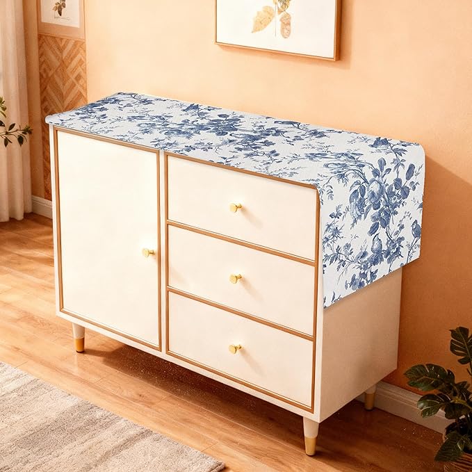 French Pastoral Flora Table Runner, Modern Art Farmhouse Runner 13x72 Inches Long for Dining Tables Decor, Party and Home Decoration