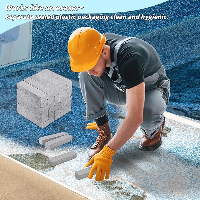 90 Pack Pumice Stones Bulk for Cleaning - Grey Pumice Scouring Pad, Pumice Stick Cleaner for Removing Toilet Bowl Ring, Bath, Household, Kitchen, Pool, 5.9 x 1.4 x 0.9 Inch