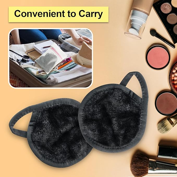 Nugilla 18 Packs Reusable Makeup Remover Pads with a Washable Laundry Bag, Resuable Microfiber Round Towel Skin Face Towels, Soft Makeup Remover Cloth, Fast Drying Washcloth (Grey)