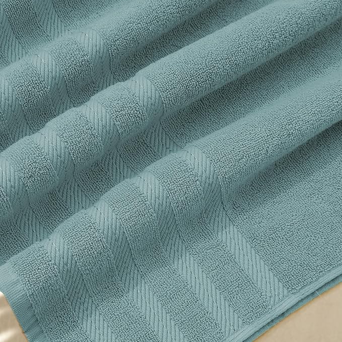 Hearth & Harbor Bath Towels for Bathroom - 100% Ring Spun Cotton Luxury Bathroom Towels - Soft & Highly Absorbent Bath Towels Set, 6 Piece Set, Teal