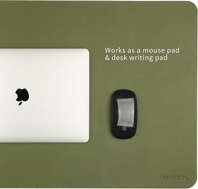 ANECDOTE Vegan Leather Desk Pad - 23.6"x17" Desk Mat for Your Office. This Quality Large Mouse Pad has Chic Elegance, Professional Look & Satisfying Touch - The Perfect Leather Mouse Pad for You!