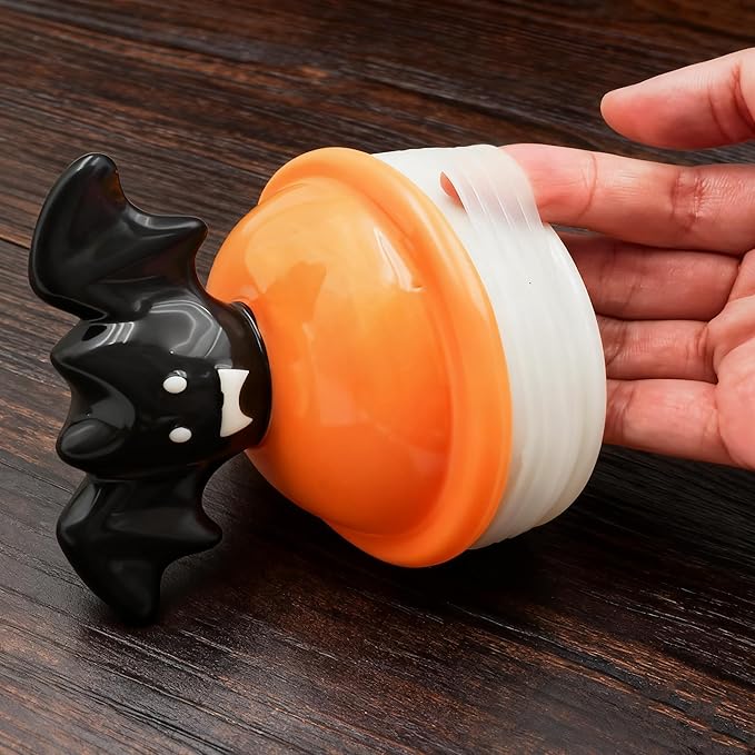 54oz food storage jar with round Transparent glass pantry, lid with handle, personalized hand-painted personalized pattern ceramic base, glass storage for candy,cookie,Butter,espresso,Spices,shells