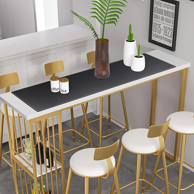 CENNBIE Console Table Leather Cover - 70.8 x 11.8 Inches Sofa Table Narrow Long Mat - TV/Media/Gaming/Center Console Table Protector Pad for Narrow Side Table, Sideboard, Entryway Table (Black)