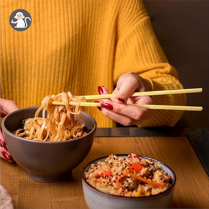 Reusable Portable Travel Chopsticks Set with Case & Chopstick Holder | Natural Bamboo Wooden Japanese Chop sticks - In a Nice Gift Box