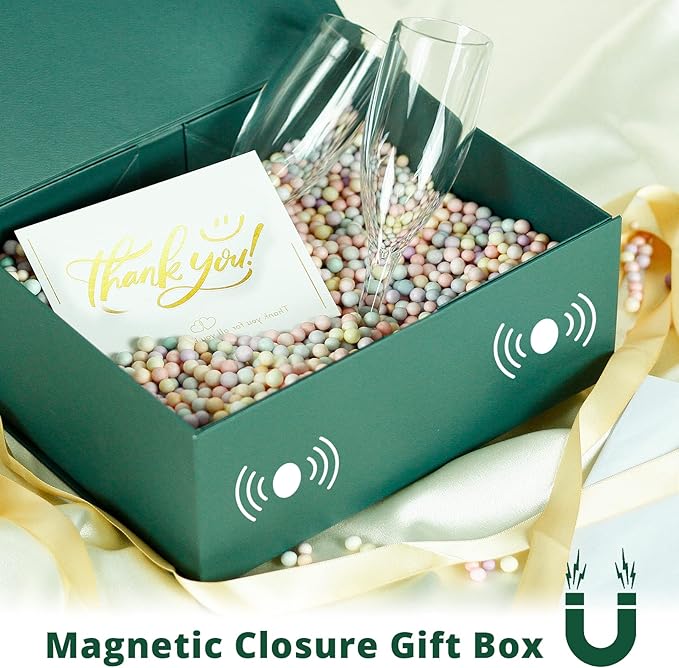 Luxury Large Gift Box 13.8"x9"x4.3" Storage Box Ribbon Magnetic Closure for Luxury Packaging Box for Mother's Day, Birthdays, Bridal Gifts,Weddings