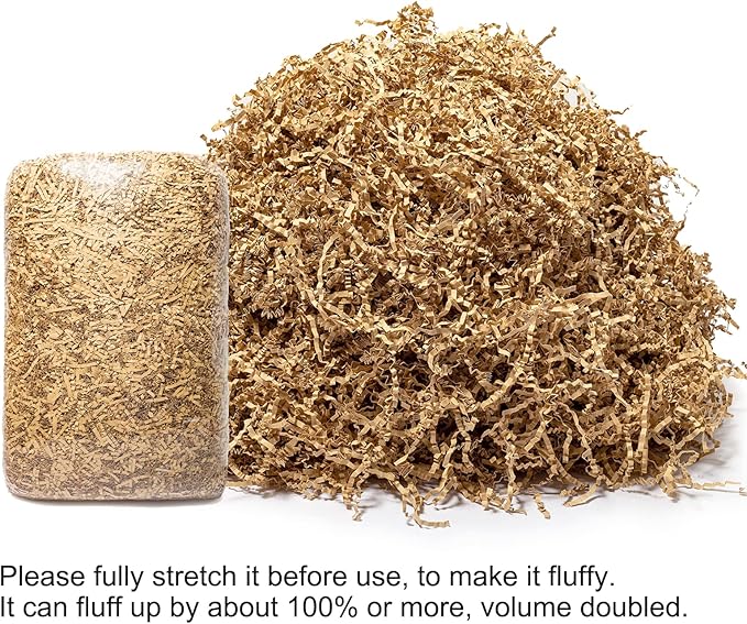 Mefleet 2 LB Crinkle Cut Paper Shred Filler Brown Crinkle Shredded Paper for Gift Box - Gift Basket Bag Filler - Kraft Grass Cushion Stuffing for Christmas Holiday Packaging Wrapping