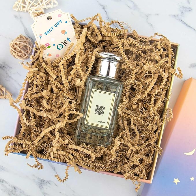 8.5oz Crinkle Paper Filler, Gift Baskets Gift Boxes Crafts Shredded Cut Paper Packaging Decorative Stuffing & Cushioning Confetti for Easter Birthday Wedding Party Favor Brown