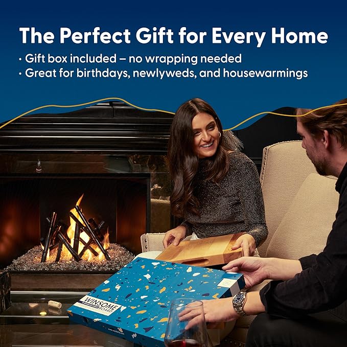 Sonder Los Angeles, Made in USA, Large Thick Maple Wood Cutting Board for Kitchen with Juice Groove, Sorting Compartment, Charcuterie Wooden Board 17x13x1.5 in (Gift Box Included)