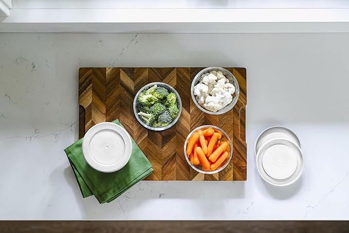 DURA LIVING 16-Piece Glass Food Storage Containers Set (8 Containers + 8 BPA-Free Lids) | 7-Ounce, Leakproof | Microwave, Freezer, Oven & Dishwasher Safe | Ideal for Meal Prep & Pantry Organization